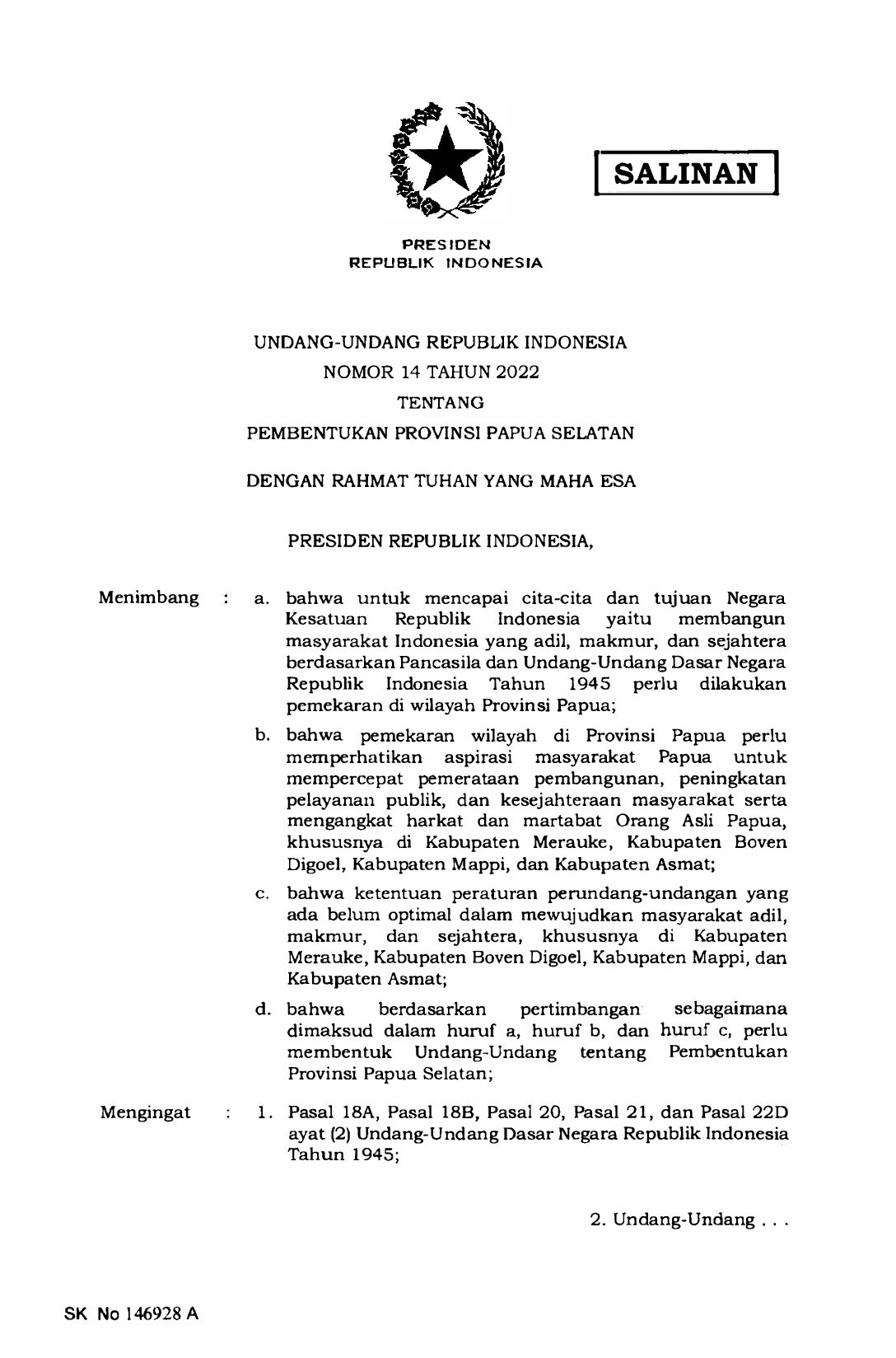 Undang-Undang DOB Papua